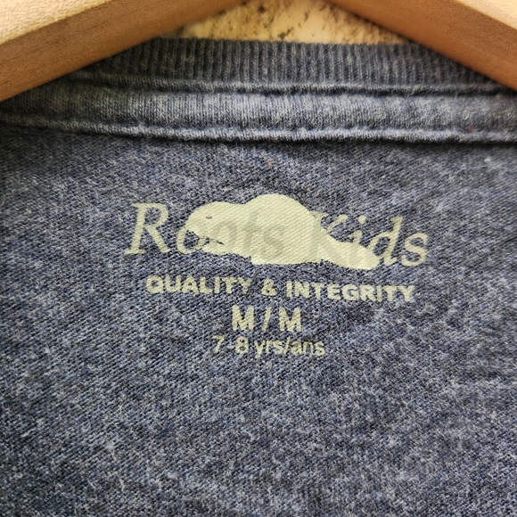 Roots Kids Canada Don't Hate Me Because I'm Smart T-Shirt Size 7-8 yrs Blue - Picture 6 of 8